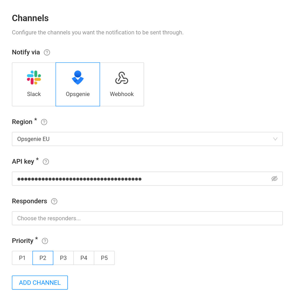 Create the channel